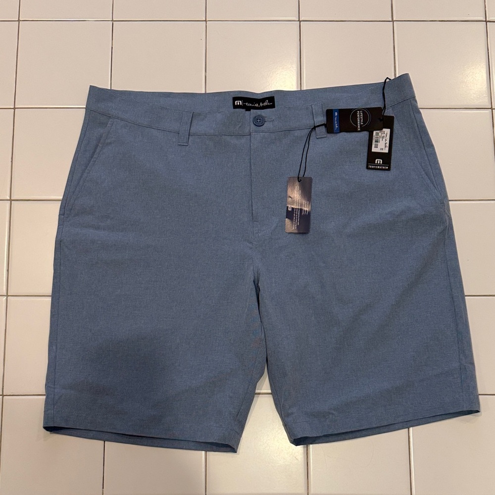 Travis Mathew Men's Slate Blue Flat Front Shorts